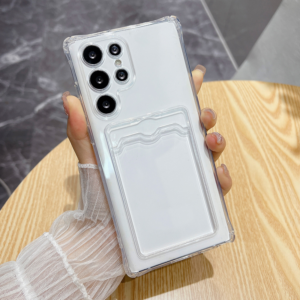 Camera Lens Protector - Kartenfach-Taschenhalter Transparente Handyhülle für Samsung Galaxy