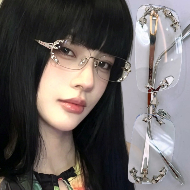 Anti Blue Light Film - Vintage Randlose Quadratische Sternbrille Spicy Girls