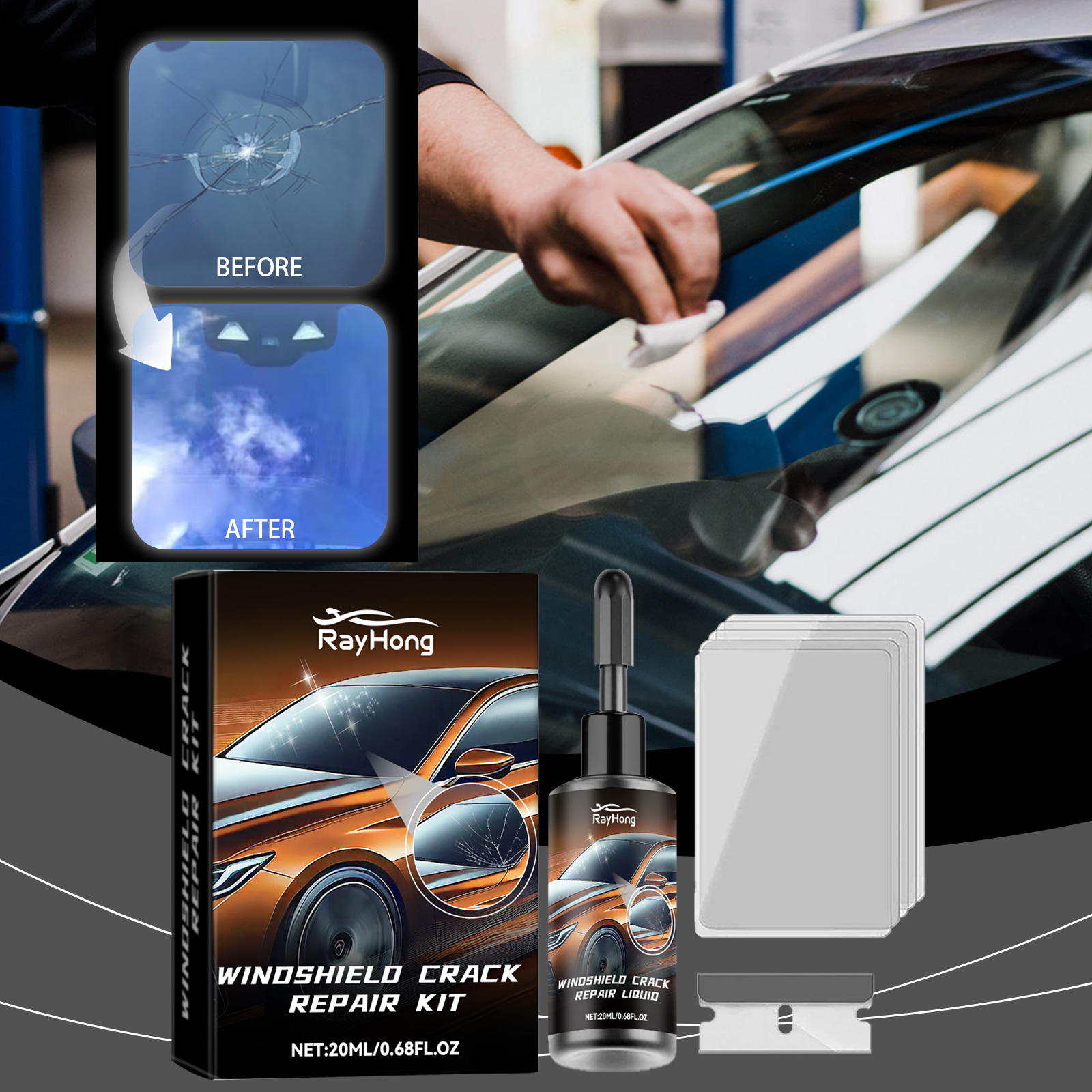 Auto-Windschutzscheiben-Repara – Liquid Uv Glue Kit Bewertung und Preis