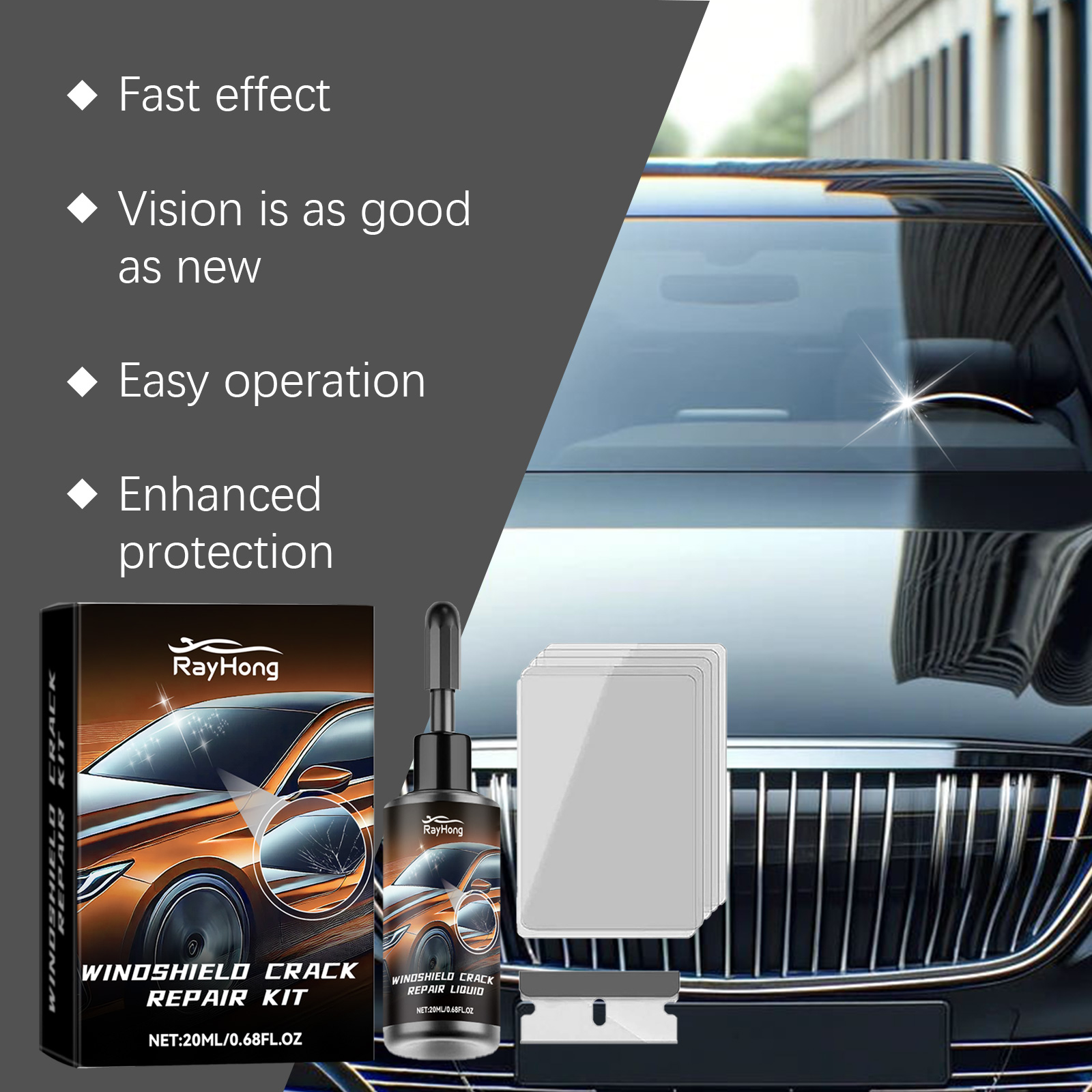 Auto-Windschutzscheiben-Repara – Liquid Uv Glue Kit Bewertung und Preis