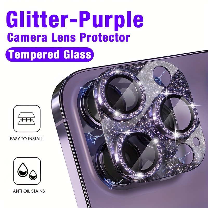 1 Stück glitzerndes lila Kamer – Tempered Glass Screen 9H Bewertung und Preis