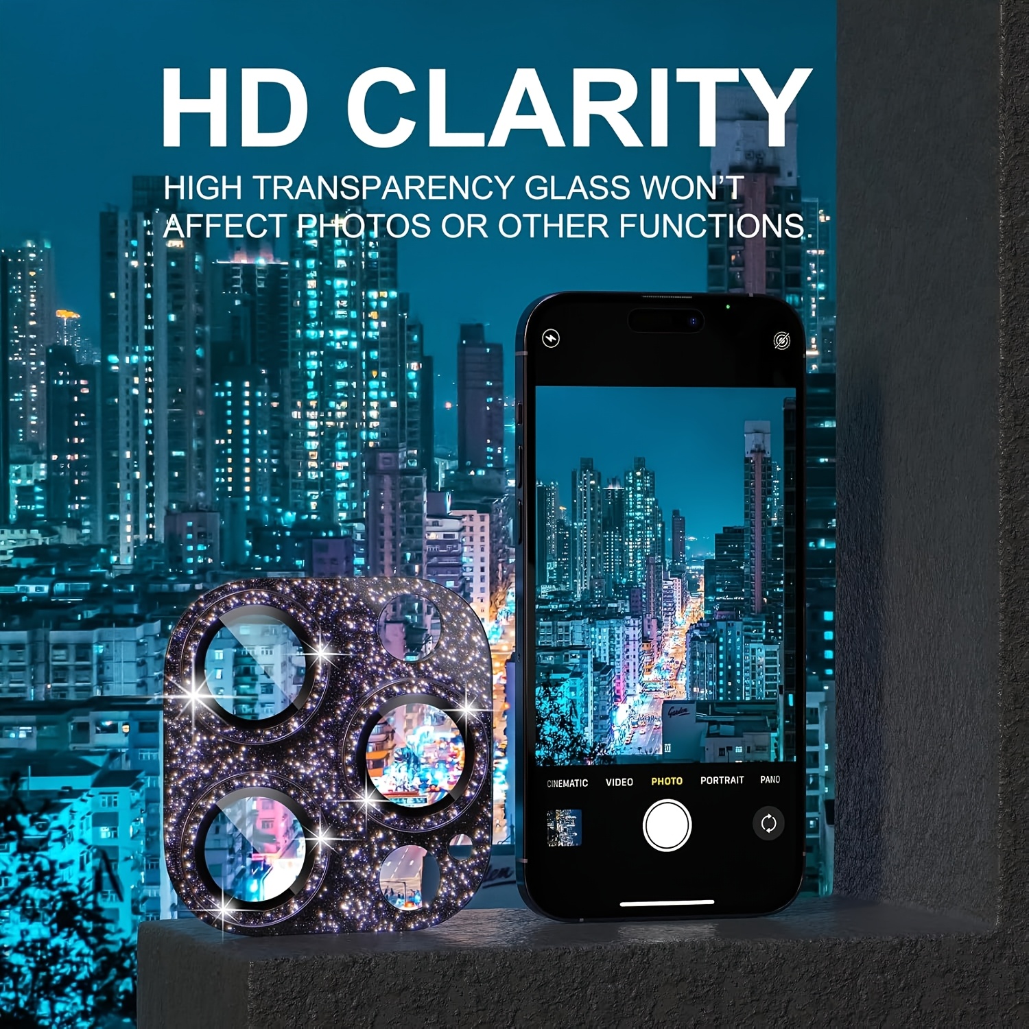1 Stück glitzerndes lila Kamer – Tempered Glass Screen 9H Bewertung und Preis