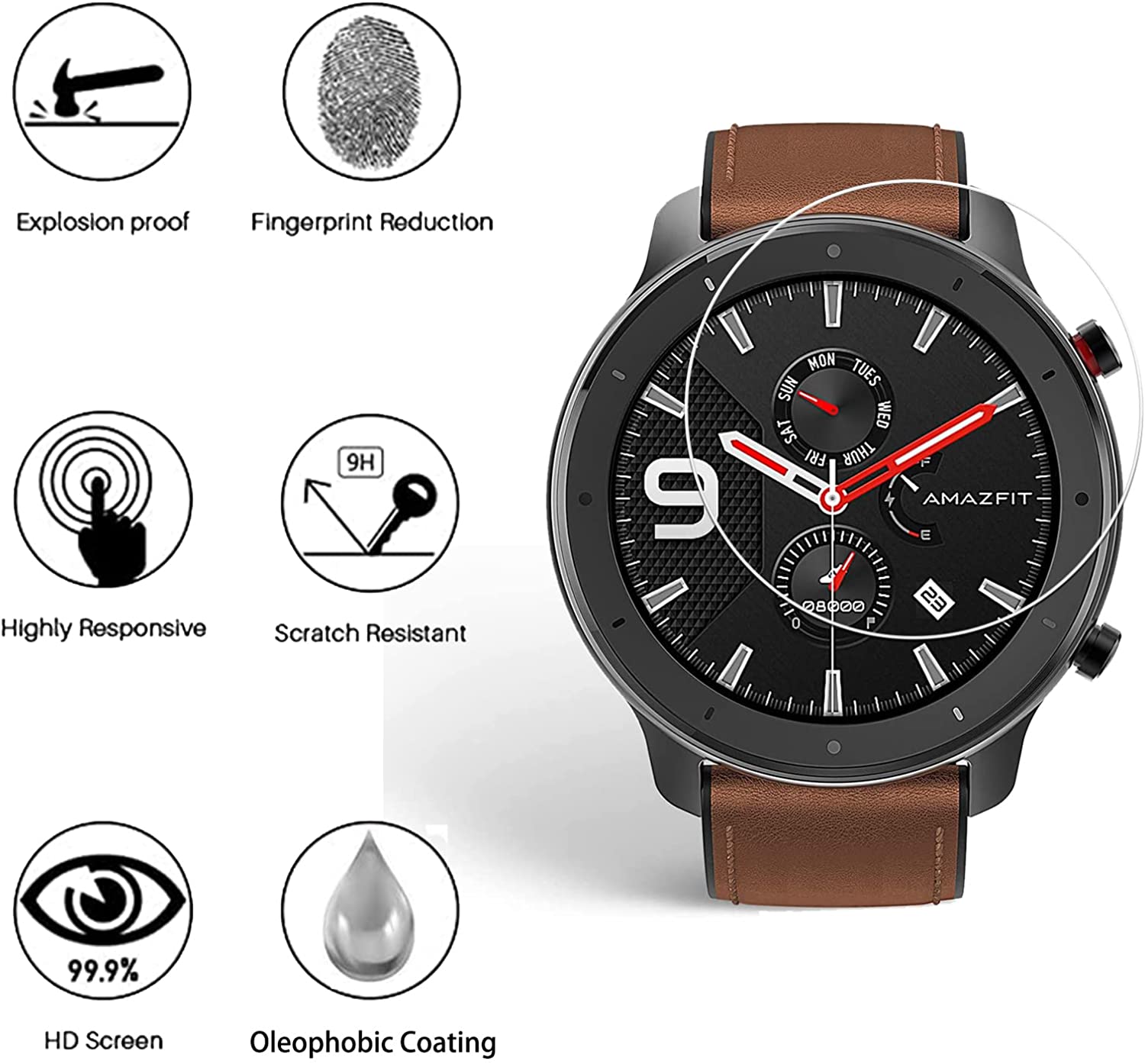 9H Gehärtetes Glas Film Für Am – Smartwatch Screen Film Bewertung und Preis