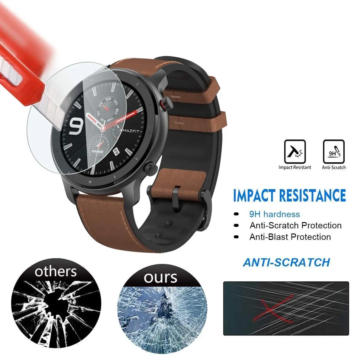 9H Gehärtetes Glas Film Für Am – Smartwatch Screen Film Bewertung und Preis